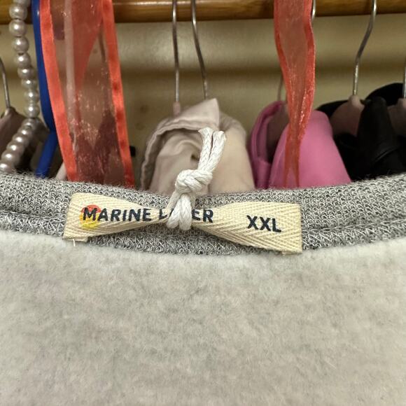 Marine Layer Men's Sherpa Crew Pullover in Heather Grey Size XXL - Picture 5 of 10